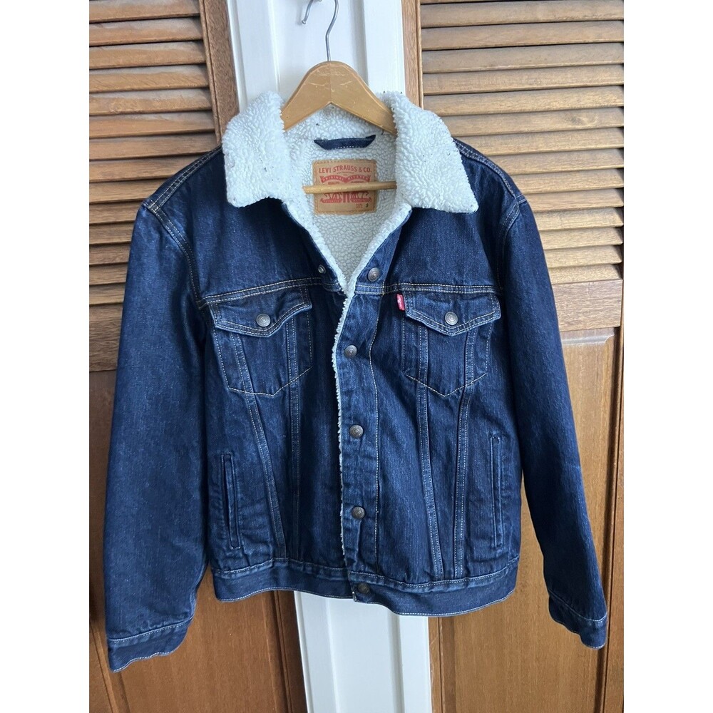 Levi's Men's Size Small Sherpa Lined Denim Trucker Jacket Type 3 Fleece Lined